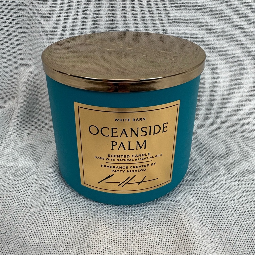 NEW‎ Bath & Bodyworks Oceanside Palm 3 wick Candle, RARE!🔥🔥🔥